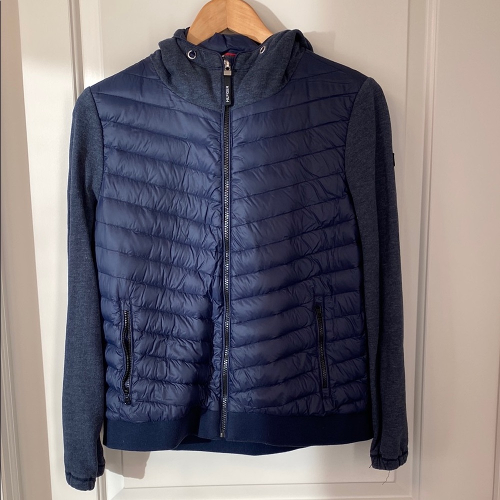 Navy Blue Quilted Jacket